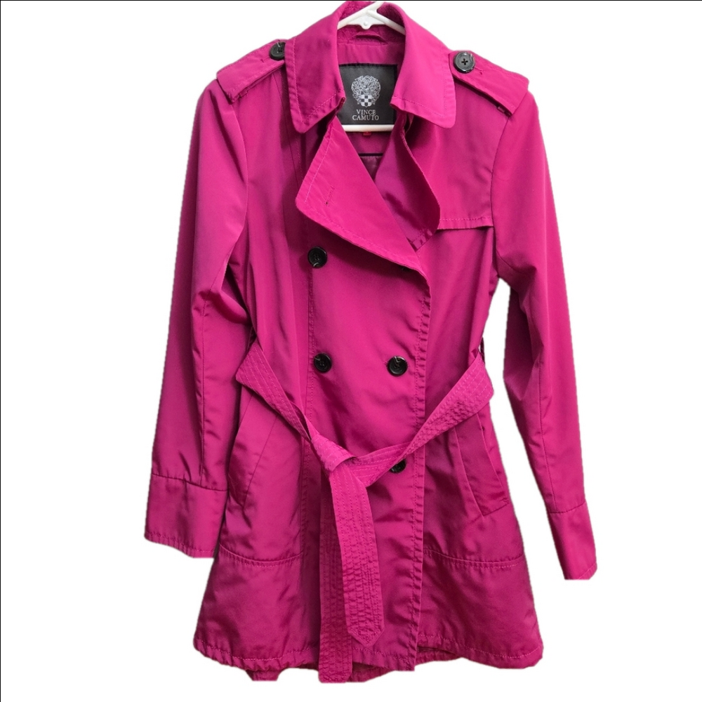 Vince Camuto Spring Trechcoat Trench Vibrant Fuschia size Small